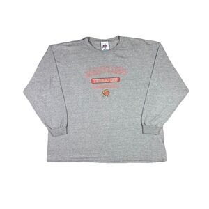 Vintage Maryland Terrapins Basketball T Shirt Gray Long Sleeve 90s Mens 2XL
